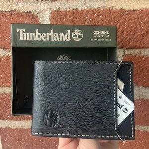 Timberland Genuine Leather Flip Clip Wallet